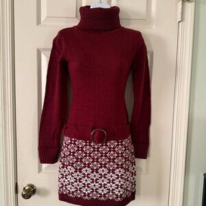 Venus Sweater Turtle neck Dress XS NWOT Burgundy
